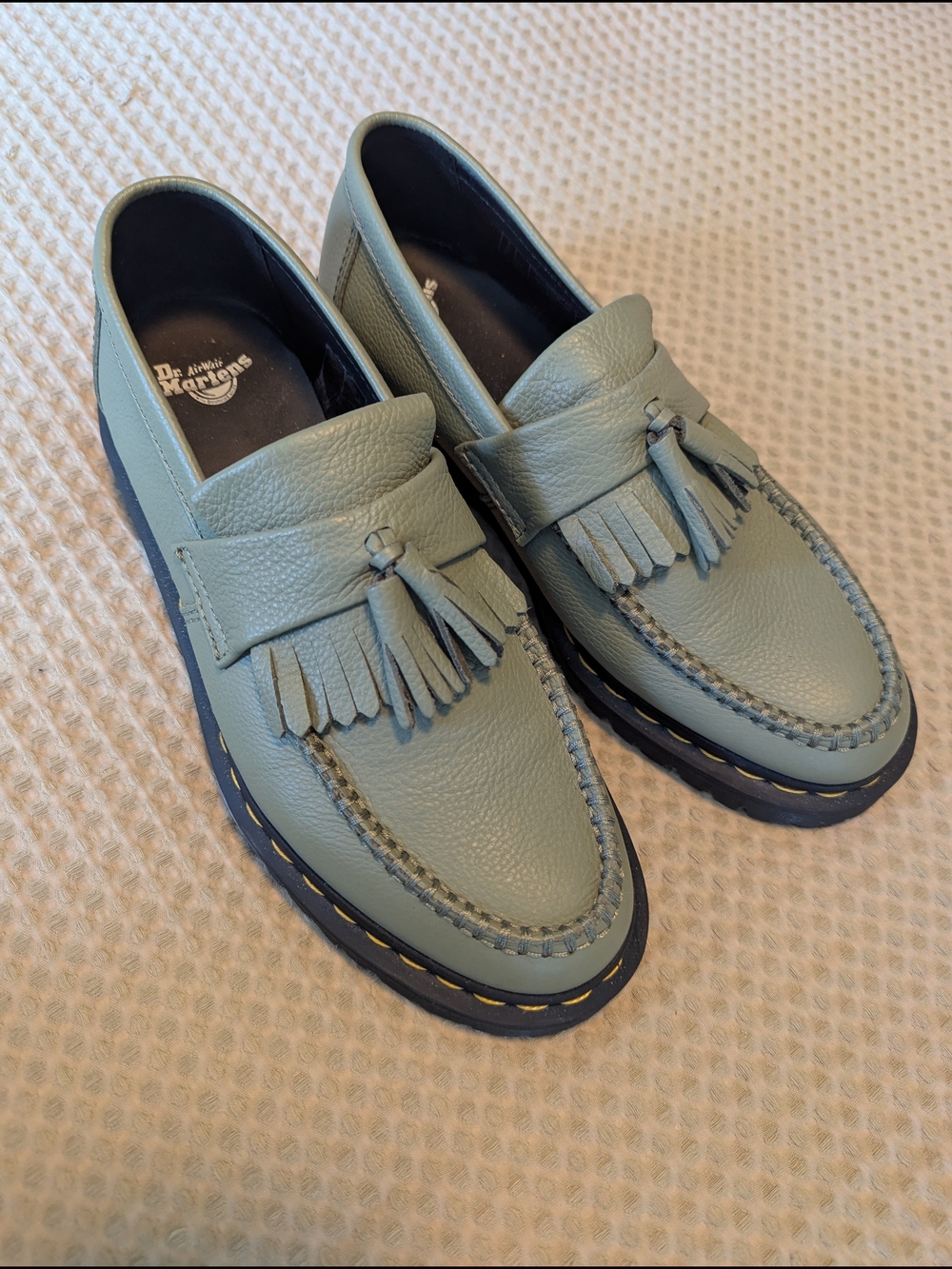 Dr. Martens Tassel Loafers in Sage Green